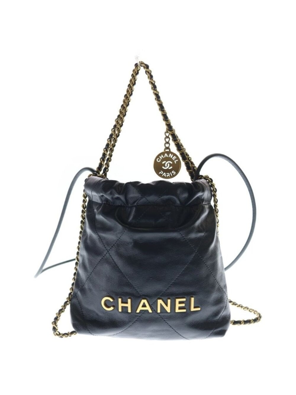 Chanel 22 Mini Shoulder Bag Black Calfskin Gold